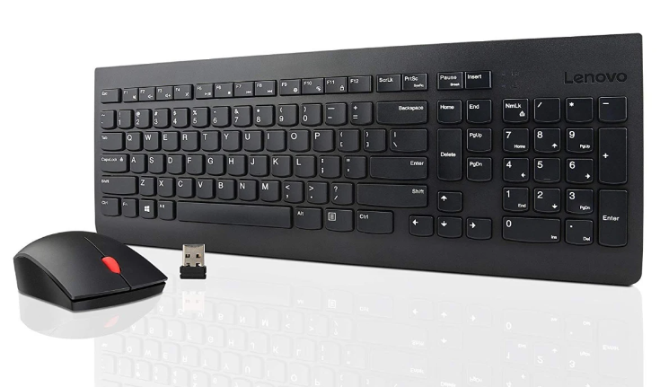 Lenovo 510 Wireless Keyboard & Mouse Combo Full Size Island Key Design Left or Right Hand Optical Mouse Arabic / English - Black In Jordan